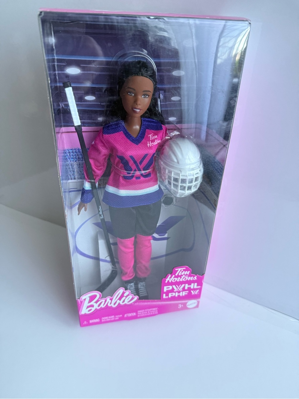 Barbie Tim Hortons Mattel 2025 PWHL Hockey Player Doll Canada Black Hair NEW